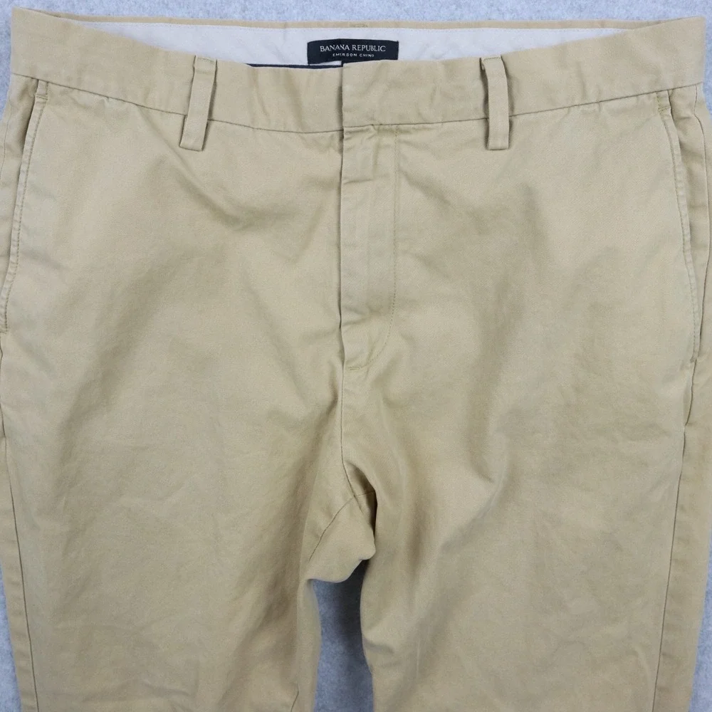 Banana Republic Pants Mens 34x28 Emerson Chino Business Casual Flat‎ Front Tan